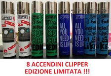 8 Accendini Clipper collezione