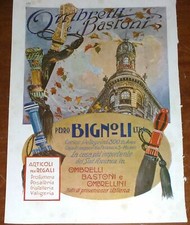 OMBRELLI E BASTONI  Pedro Bignoli   pubblicità anni 30