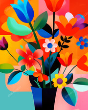 Quadro Fiori Colorati 8X10