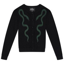 Ro Rox Gothic Snake Cardigan Nero Ricamato Maglia Serpente Maglione Strega Occulto