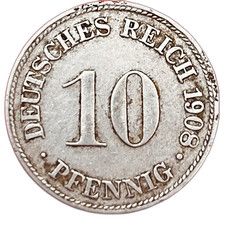 Germania 10 Pfennigs 1908 D -
