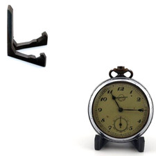 Mini orologio da tasca medaglione porta monete espositore staffa presa cestel...