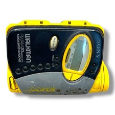 Sony Walkman WM-FS555 Sports Cassette Player Giallo - Non Funzionante Vintage