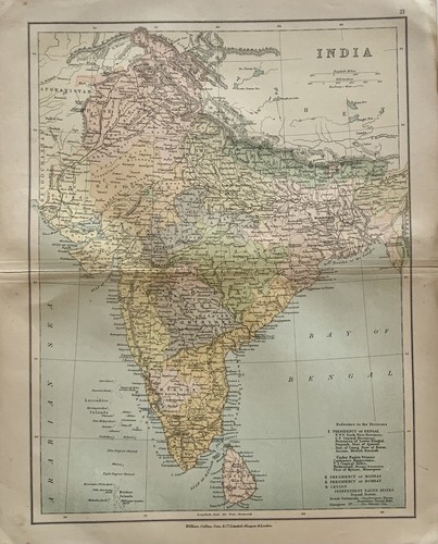 Stampa antica india 1878 - antica,