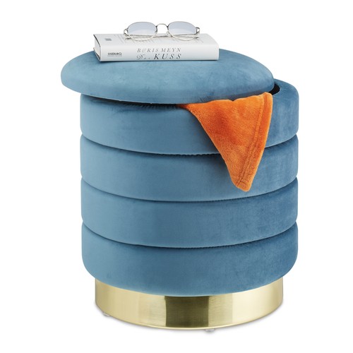 Pouf contenitore velluto - contenitore, in