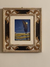 ANTONIO NUNZIANTE LA NOTTE DELLA LUNA Olio Su Tavola 18x24