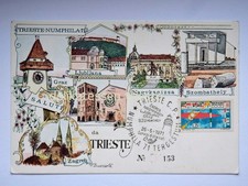TRIESTE numphila annullo Ljubljana Graz Zagreb vecchia cartolina *