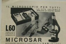PUBBLICITA 1936 MICROSCOPIO MICROSAR MILANO