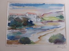 PREVITALI CECCO 1988 CASE SUL FIUME  ACQUERELLO  AZZANO SAN PAOLO BERGAMO