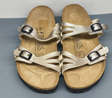 Birlenstock Birkis gold metallic slider footbed sandals UK size 4.5 NEW