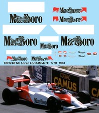 1/18 Decals per  McLaren Ford MP4/1C 1983 Niki Lauda J. Watson TBD248