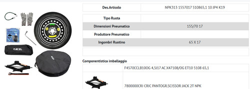 Kit ruotino scorta nuovo - kit,