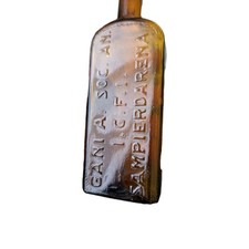 Antica  Bottiglia in Vetro  Farmaci GANI ICFI SAMPIERDARENA GENOVA inizio XX sec