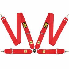 FIA OMP BERLINA 4 PUNTI ROSSO/NERO CINTURA DI SICUREZZA imbracatura cinture corsa rally