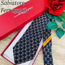 Nuovo mai usato Salvatore Ferragamo cravatta collo arancione navy telefono...