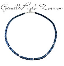 Collana Borsari Gioielli con elementi in argento 925% ed ematite blu’ CL-TIBET60