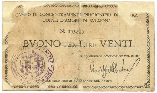 Lire prigionieri guerra - 20,