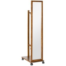 HOMCOM Specchio da Camera e Ingresso in Legno e Vetro color Noce