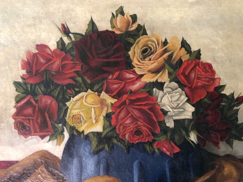 Dipinto olio quadro rose