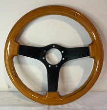 VOLANTE SPORTIVO IN LEGNO MADE IN ITALY VINTAGE PER AUTO D'EPOCA 3 RAZZE Ø34,5cm