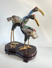 ANTICA COPPIA DI GRU CLOISONNE