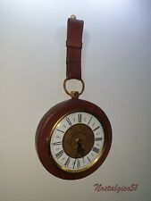 OROLOGIO DA MURO IN PELLE ANNI 60 - PERFETTO - MOV. ELETTROMECCANICO