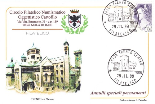 Cartolina trento centro con - cartolina,