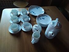 Servizio da the Rosenthal mod. Donatello ciliegie blu anni '50 completo da 6