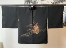 Kimono Haori nero vintage con