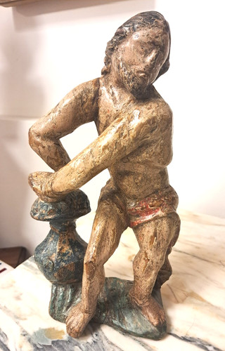 Antica statua legno xv - antica,
