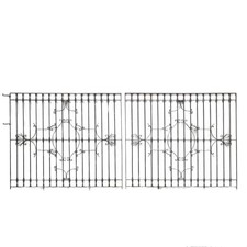 Coppia di Cancellate Antiche Ferro Battuto a Riccioli Italia XX Secolo Originali