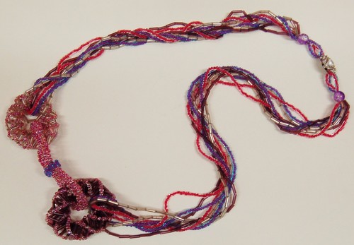 Collana multifilo corallini - collana, di
