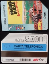 Scheda Pagine Gialle - G 144 - L. 5.000 - usata