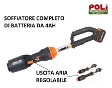 WORX WG543E SOFFIATORE A BATTERIA 20V CARICATORE RAPIDO E BATTERIA 4AH COMPRESI