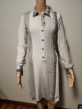 Abito PF By Paola Frani in jersey a righe lunghezza ginocchio manica lunga taglia IT 40 US 4