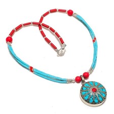Collana Corallo Rosso Turchese