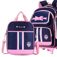 Zaino Scuola Rotante Grande Capacità per Bambine - Borsa Trolley Facile da Maneggiare