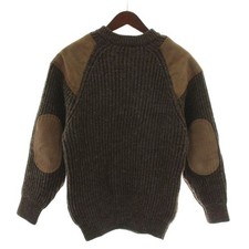 Maglione lana e pelle marrone