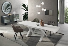 Tavolo effetto legno design moderno bianco per sala da pranzo CIC-645