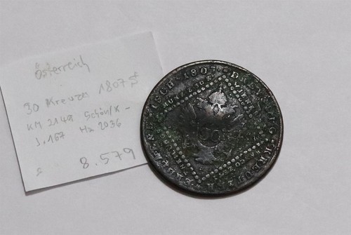 Moneta austria kreuzer 1807 - austria,