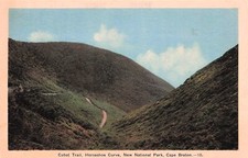 Cabot Trail curva a ferro di cavallo Capo Bretone Canada cartolina d'epoca H39