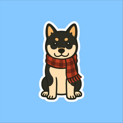 Adesivo shiba inu nero e - adesivo,