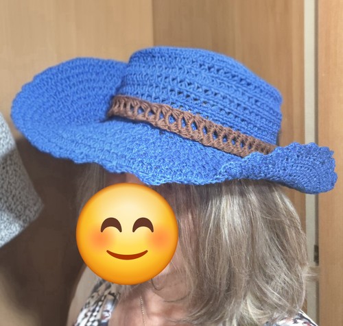 Cappello donna uncinetto blu - cappello,