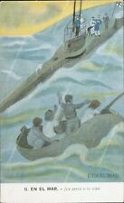 an6 cartolina militare espana en el mar la pesca e la vida!