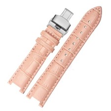 Cinturino orologio pelle rosa per Cartier Pasha concavo 18x10mm 20x12mm 21x15mm