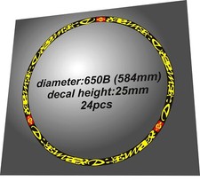 DEEMAX ULTIMATE STYLE MAVIC SET DECALCOMANIE CERCHIONI GIALLO/NERO per due ruote 27,5"