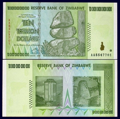 Banconota zimbabwe trilioni - banconota, 10