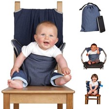 totseat Il seggiolone lavabile squashable - blu denim - adatto alla maggior parte delle sedie da pranzo