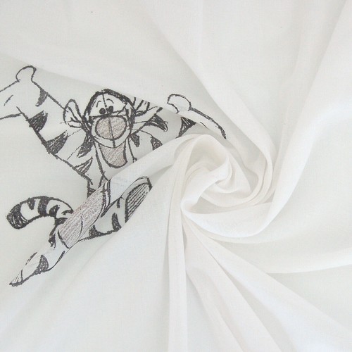 Voilage blanc imprimé coton - voilage,