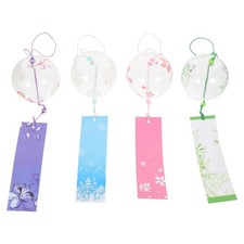  4 Pcs Glass Wind Bells Home